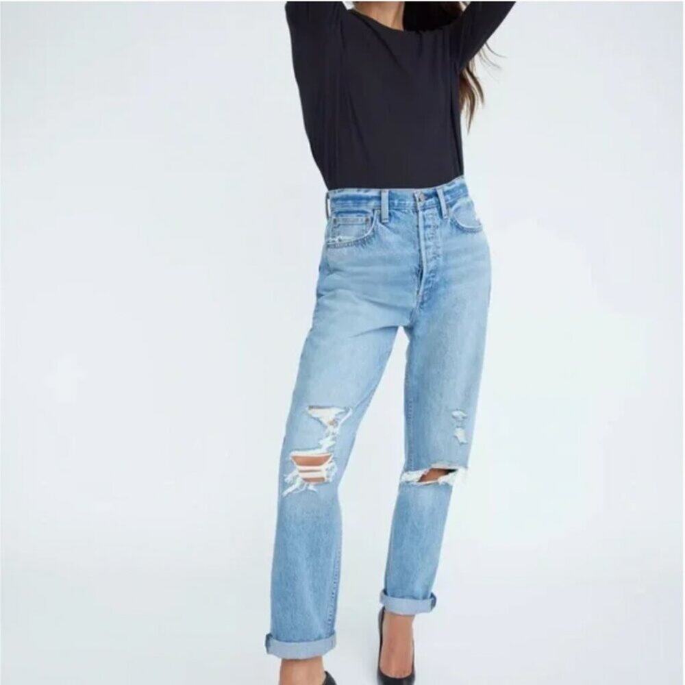 Aritzia Denim Forum The Boyfriend High Rise Loose Jeans 28L